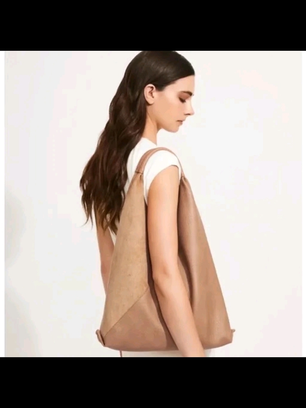 Shiraleah Two-Tone Tan Beige Slouch Shoulder Bag